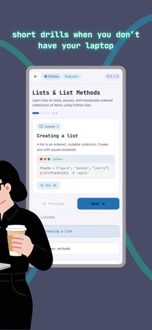 Code Drills: Learn Python & AI Screenshot 4 of 6