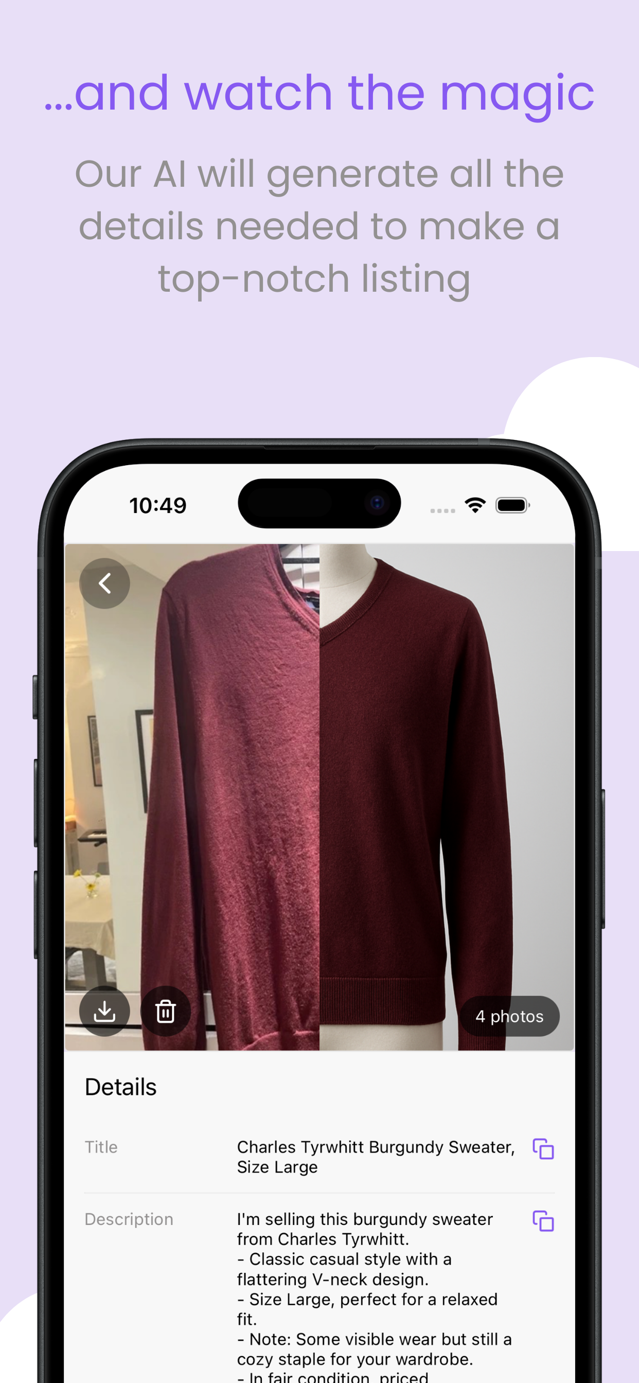 Closet Resale App: AI Listings