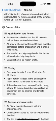 ISSF Rule Check screenshot