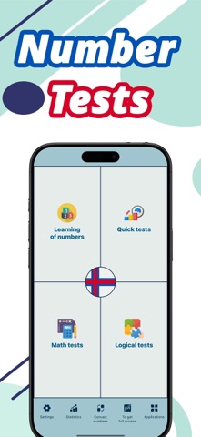 Numbers in Faroese language iPhone screenshot