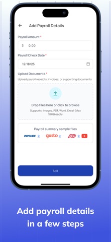 Payroll by Card screenshot