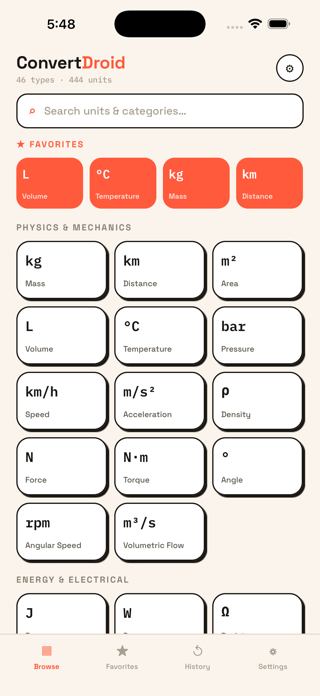 ConvertDroid: Unit Converter Screenshot 1 of 3