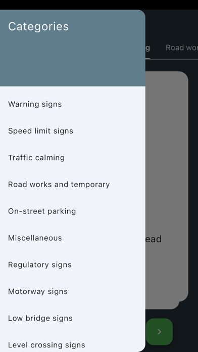 Traffic signs flash cards Screenshot