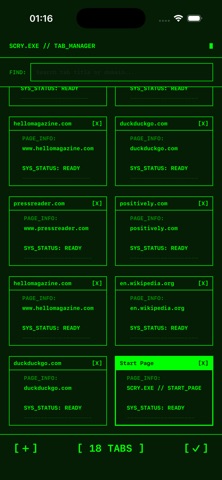 Scry.exe - the retro browser screenshot