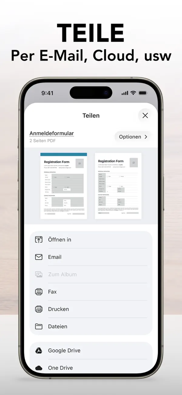 SCAN ACE · PDF Scanner App iPhone App Screenshot 4 – Wirtschaft