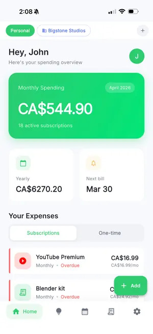 SubExpense screenshot 1