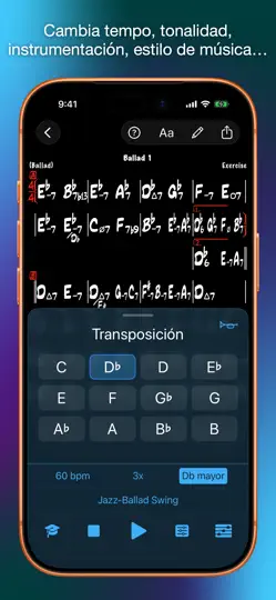Captura de pantalla de IReal Pro en iPhone 2