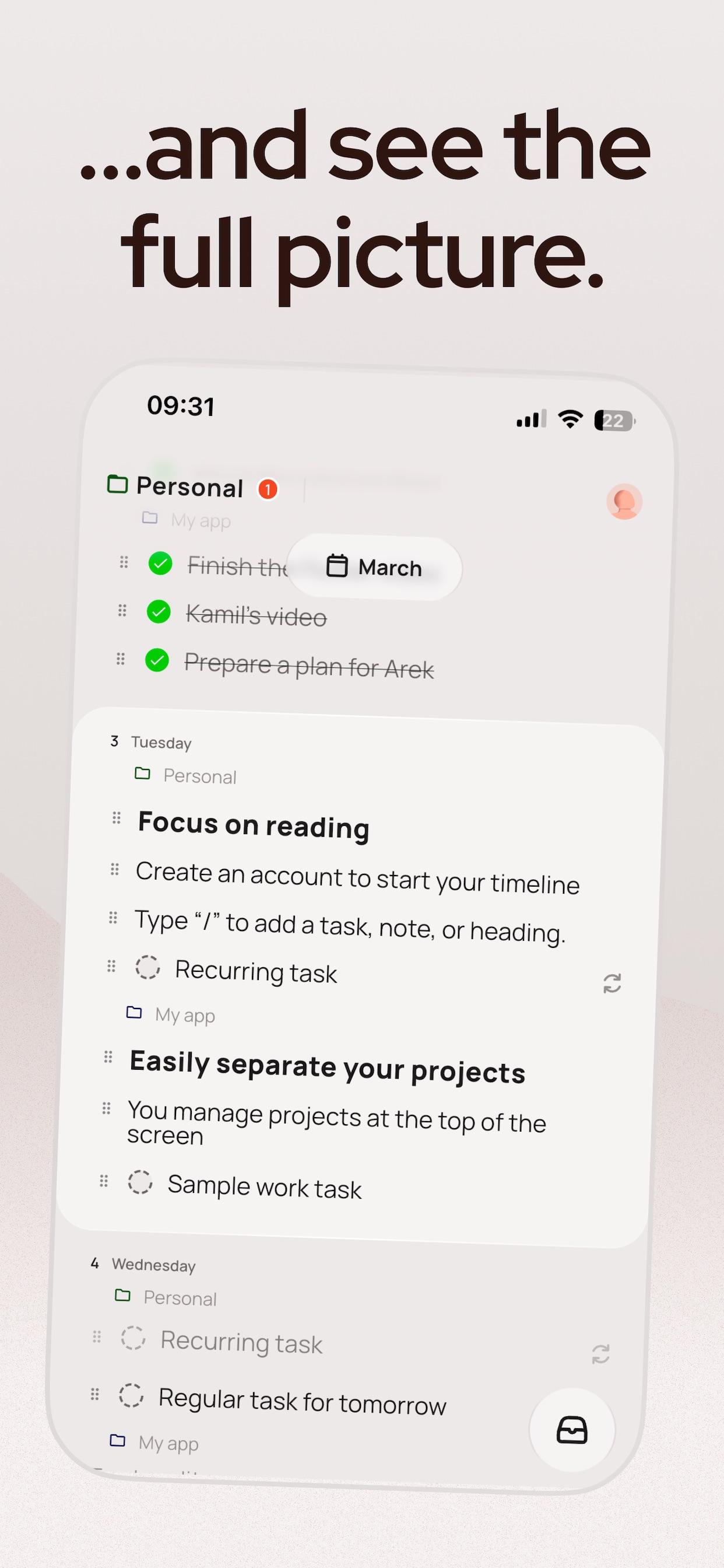 Paso: Tasks & Notes Timeline