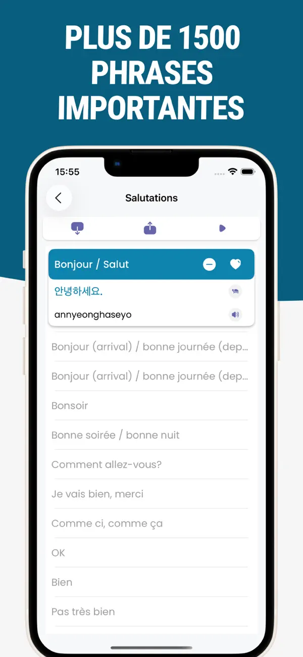 Screenshot #2 pour Apprendre le Coréen - Phrases
