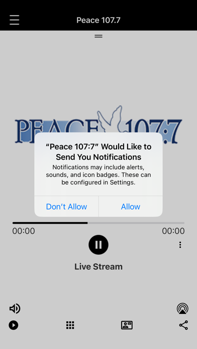Peace 107:7 iPhone screenshot 1 - Entertainment app