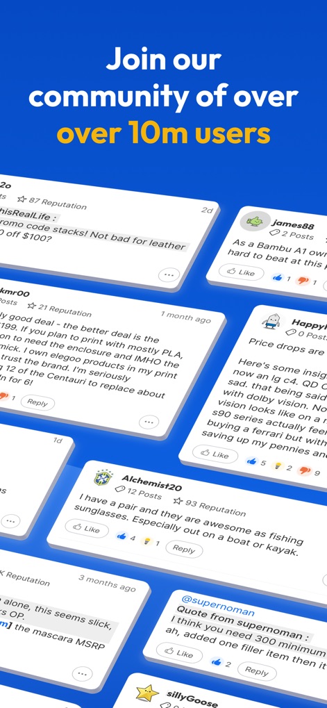 Slickdeals: Deals & Discounts - La plateforme facilite les discussions entre utilisateurs via des sections de commentaires détaillées et encourage l'interaction directe avec les posts des autres membres.