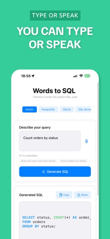 Words to SQL Script Generator screenshot