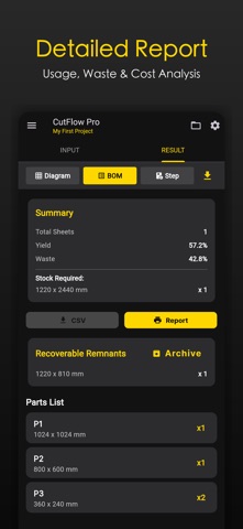 CutFlow Pro - Cut Optimizer Screenshot 4 of 5