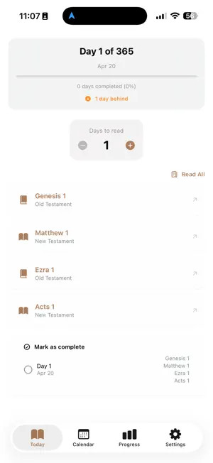 Bible in a Year: Daily Plan screenshot 1