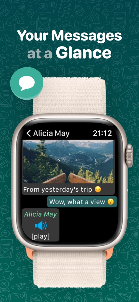WatchChat 2: Chat on Watch - This tool enables users to view shared photos and play voice messages within individual chat threads on their watch.