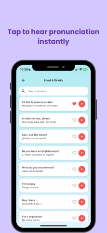 Spanish Phrasebook screenshot