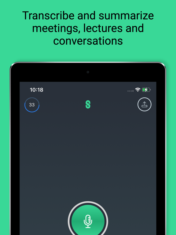 AI Meeting Notes - Stenote iPad screenshot 1 - Productivity app