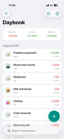 Daybook - Expense Manager Screenshot 1 of 7