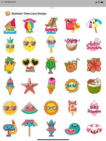 Summer Time Love Emojis iPad screenshot
