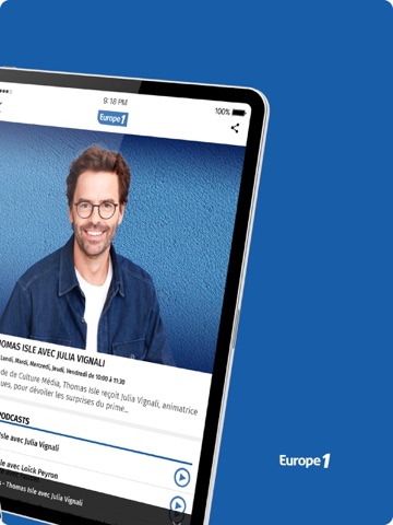 Europe 1: radio, podcast, actu iPad screenshot 2