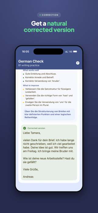 German B1 Writing Practice Screenshot 4 of 4