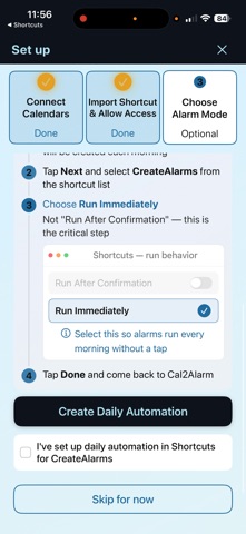 Cal2Alarm: Alarm from Calendar iPhone screenshot