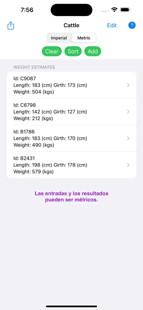 Cattle Weight Estimator screenshot 3