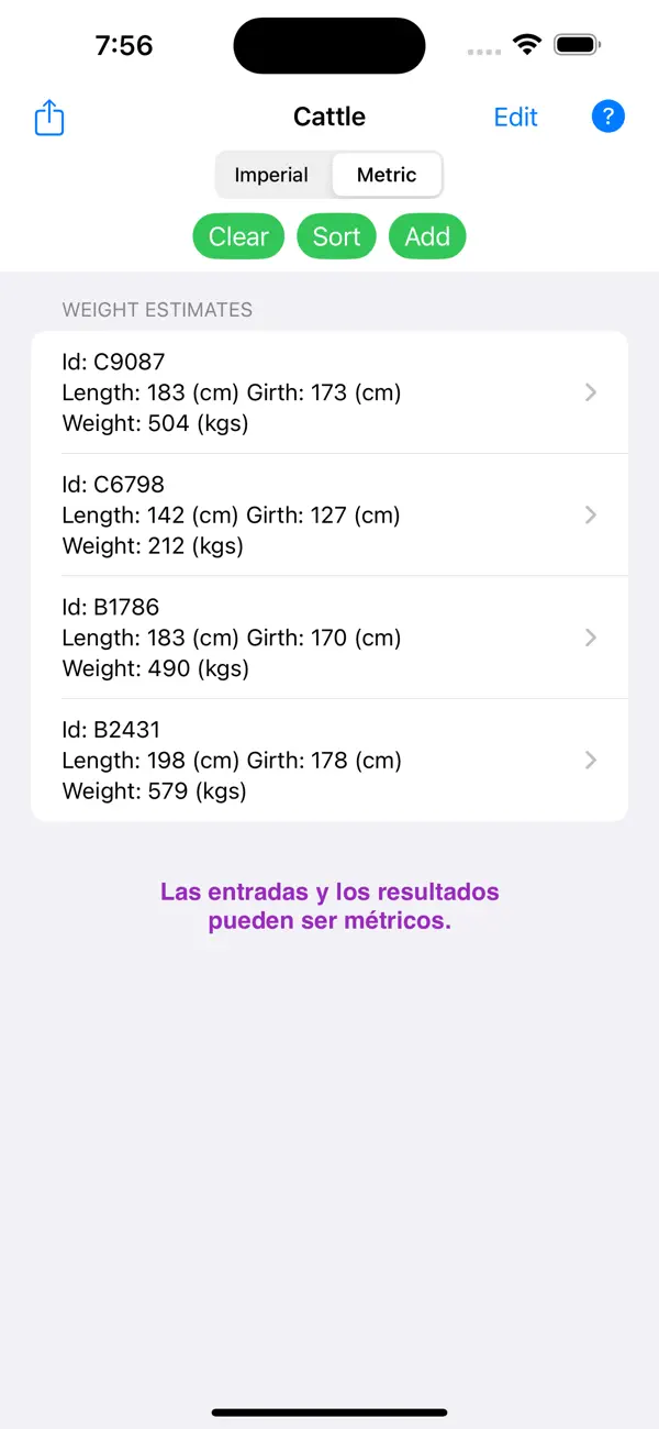 Screenshot #3 pour Cattle Weight Estimator