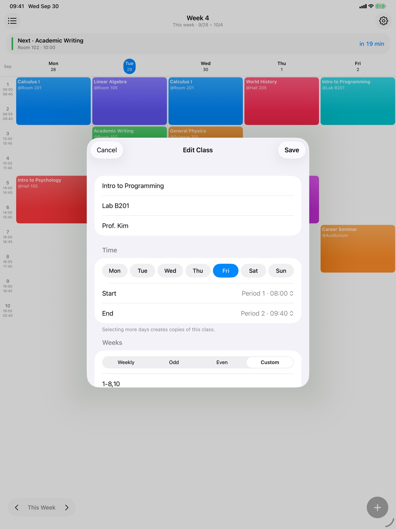 Screenshot 8 of Timetable: Ad-Free Schedule