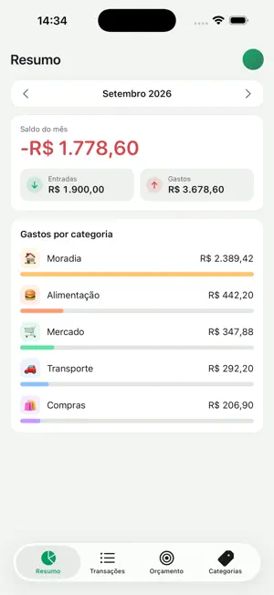Bolso: Gastos e Saldo screenshot 1