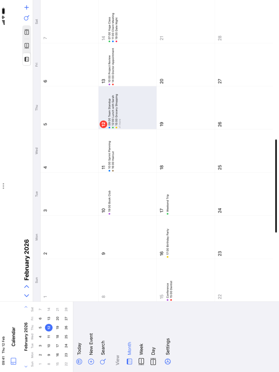 Pencil Calendar - PencilCal iPad screenshot