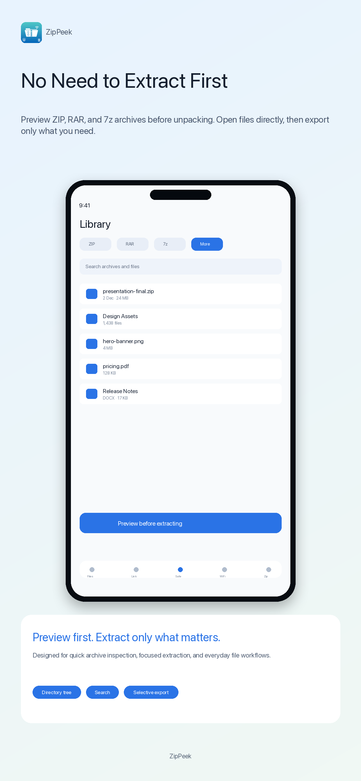 ZipPeek: Archive Manager screenshot 4