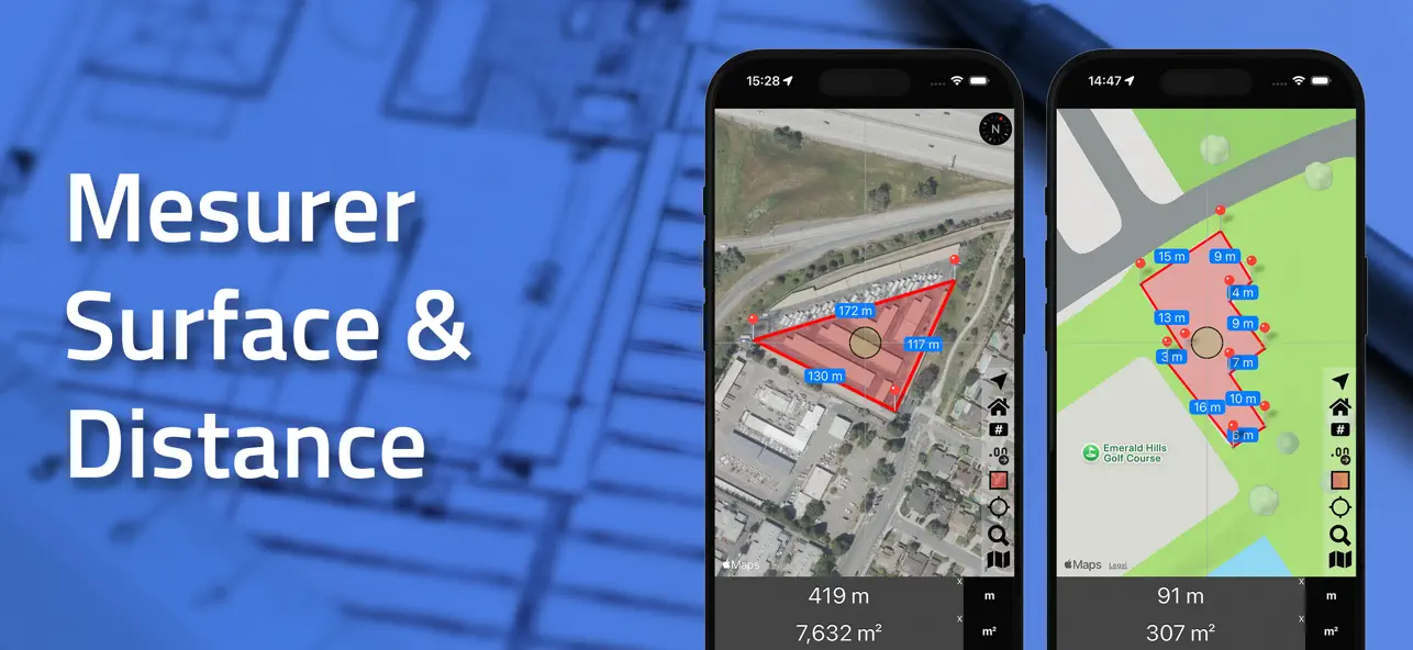 Screenshot #1 pour Surface & Distance - Carte
