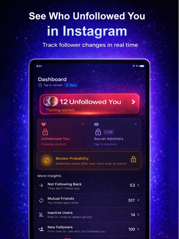 Insta Follower Tracker App iPad screenshot 2