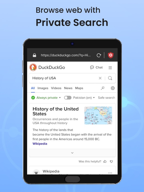 Private Browser,Incognito VPN iPad screenshot 6 - Reference app