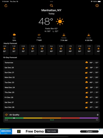 TripleClaw Weather iPad screenshot