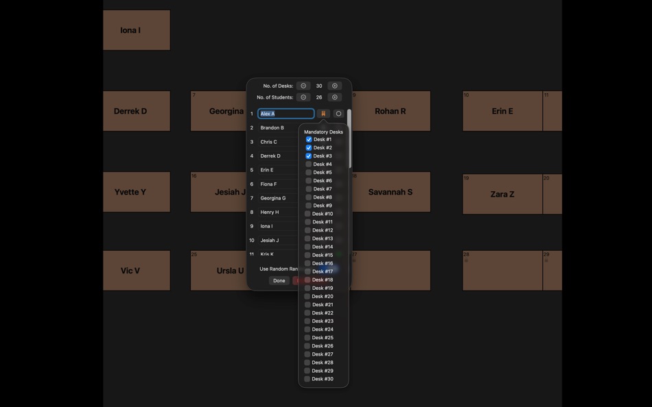 #3. Classroom Randomiser (macOS) Podle: Steven Kosovich