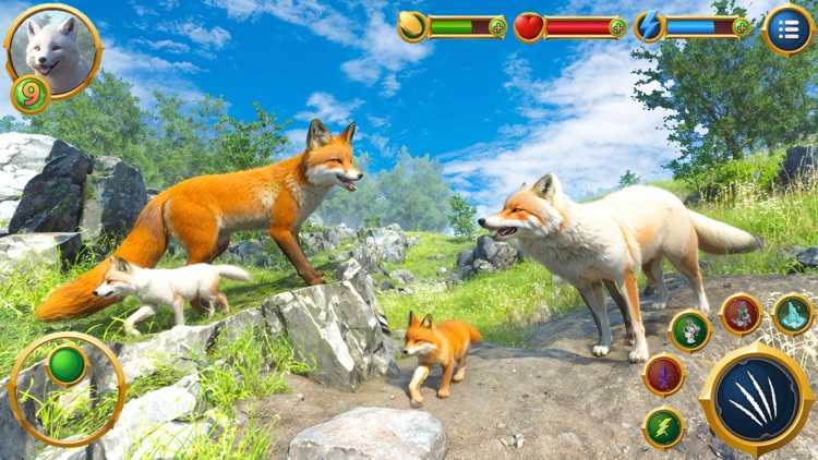 Virtual Arctic Fox Family Sim