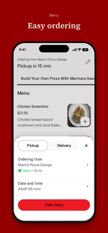 Marri's Pizza Orange iPhone screenshot