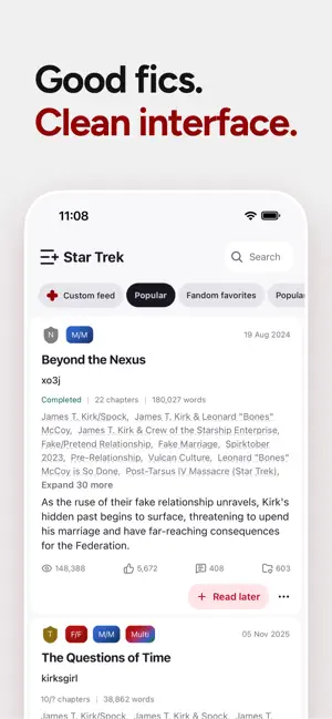 Fictivity: AO3 Unofficial screenshot 2