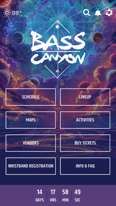 Bass Canyon Festival App Screenshot