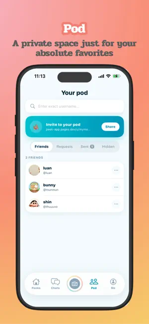 Peek Pod — surprise mode