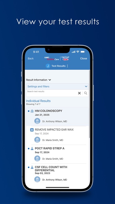 UMC Online Care Screenshot