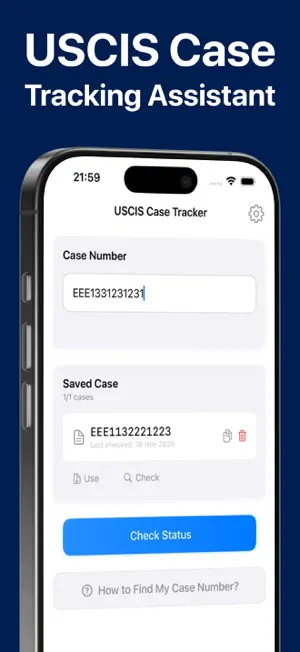 USCIS Case Tracking Assistant screenshot 1