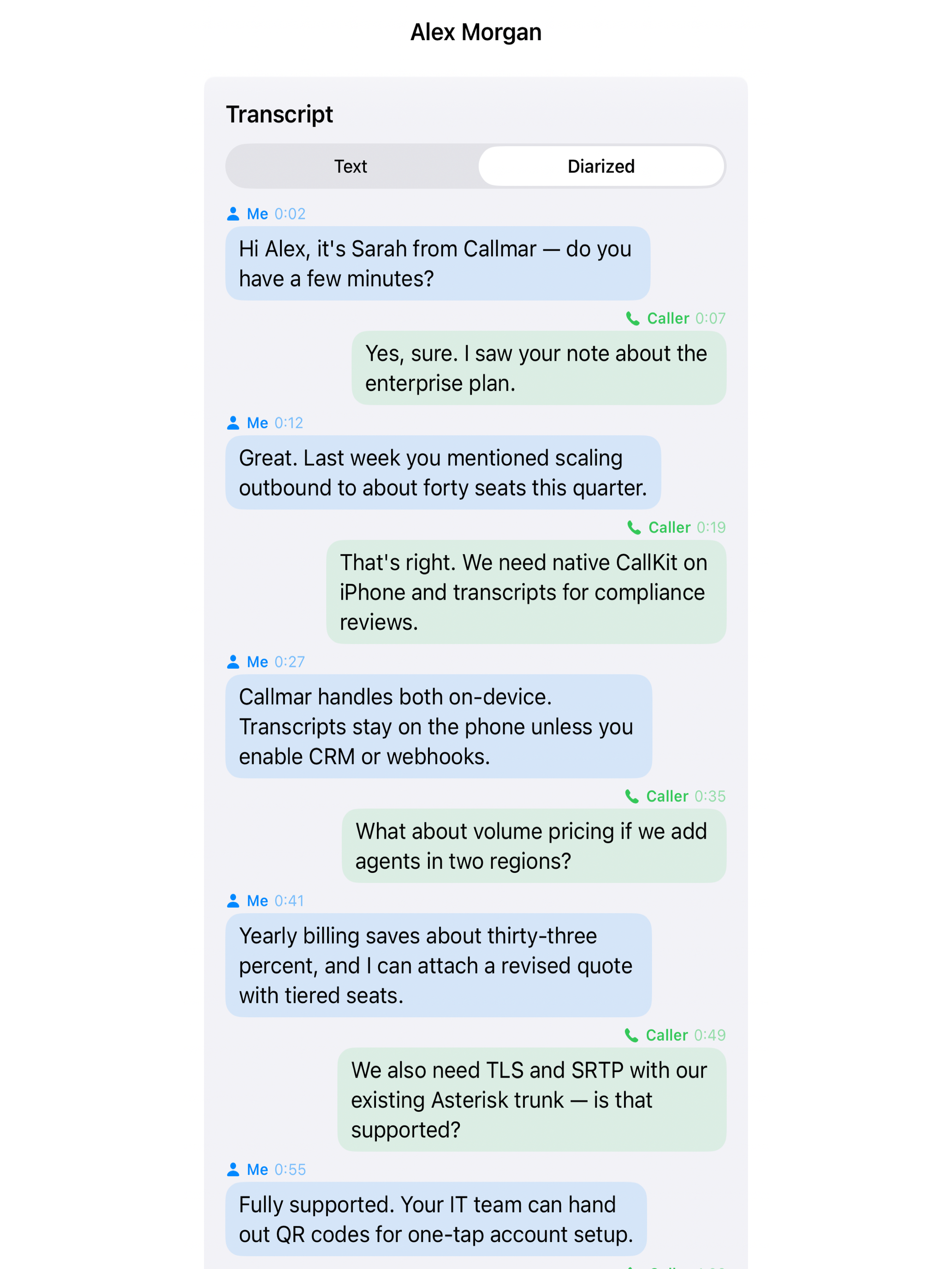 Callmar — SIP Phone & AI Notes screenshot 10