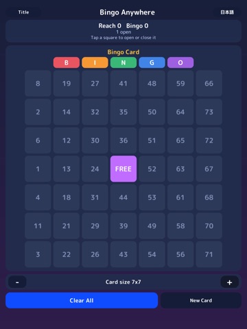 Bingo3x3: Fast Party Games iPad screenshot