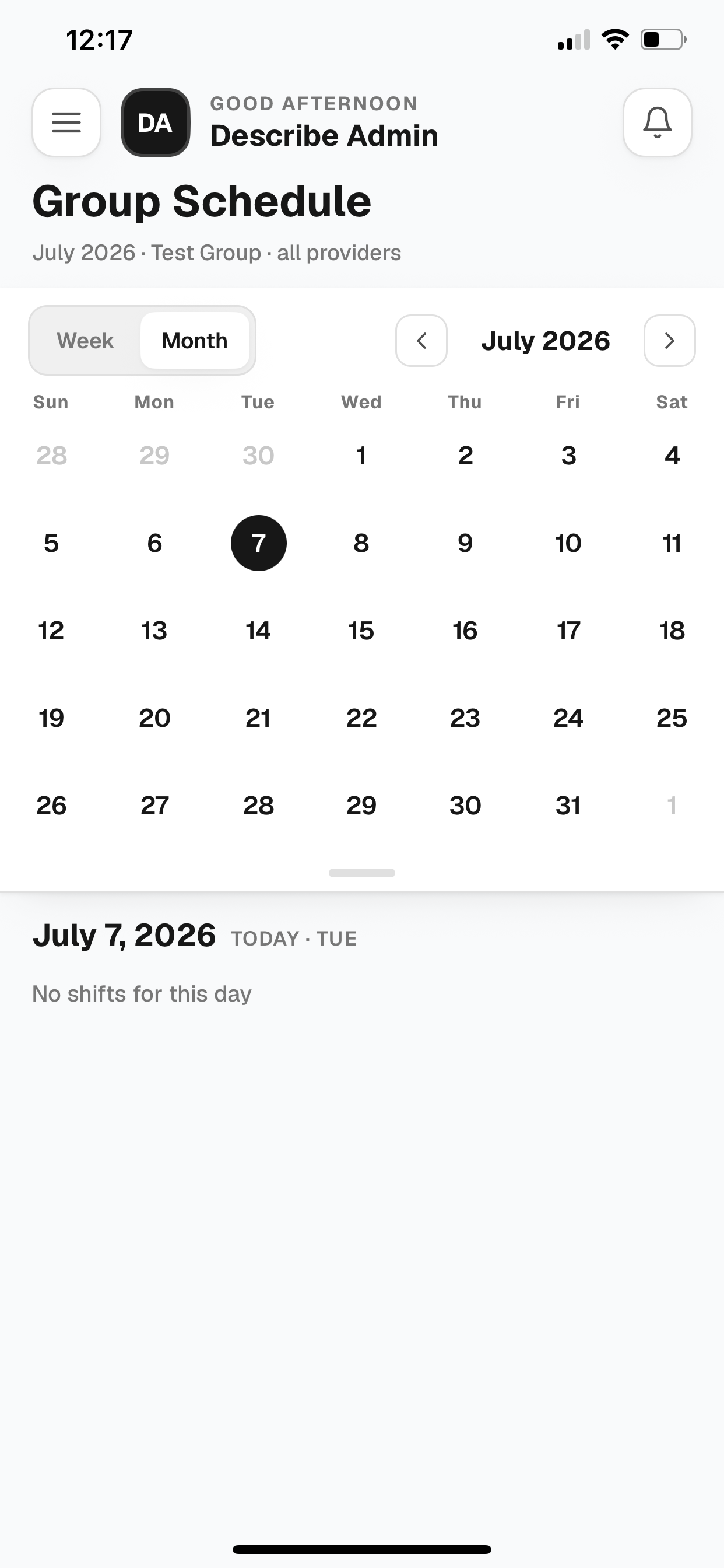 DescribeOS - schedule screenshot 4