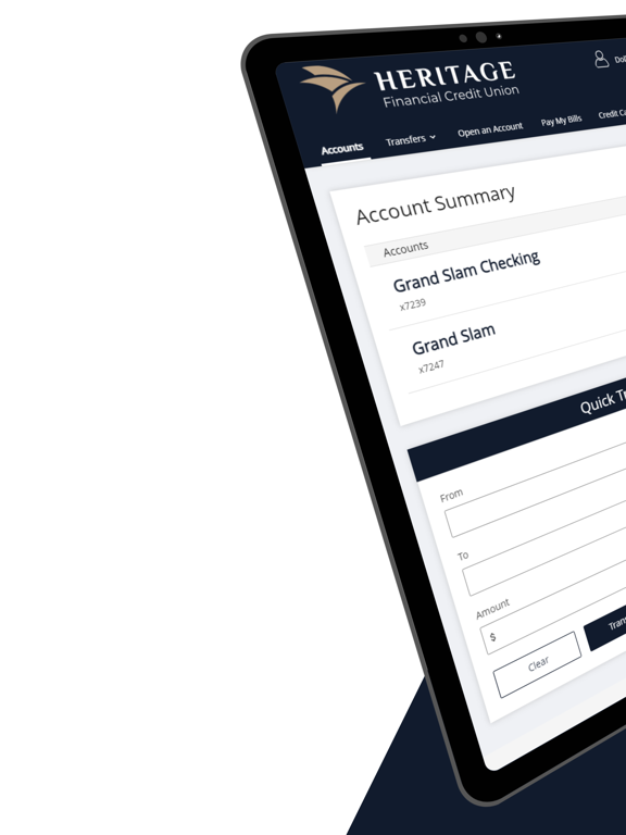 Heritage Mobile by HFCU iPad screenshot 1 - Finance app