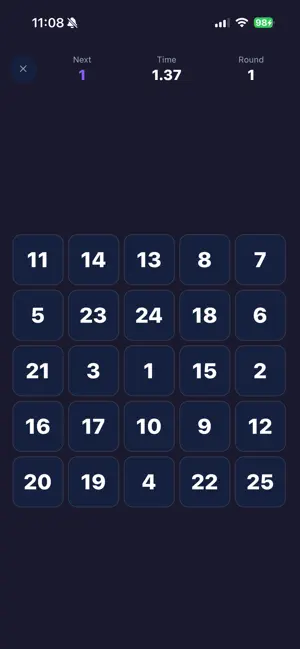 Schulte Table - Focus Test screenshot 2