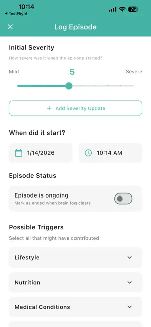 Brain fog tracker screenshot 3
